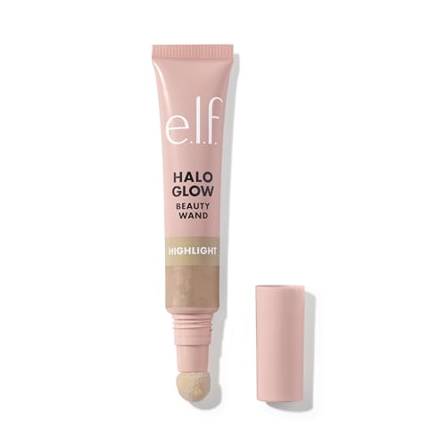 e.l.f. Halo Glow Highlight Beauty Wand, Flüssiger Highlighter Wand Für Leuchtende, Strahlende Haut, Aufbaubare Formel, Vegan & Tierversuchsfrei, Champagne Campaign, 10 ml