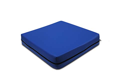 Pepe - Antidekubitus Sitzkissen Rollstuhl (42 x 42 x 8 cm), Orthopädisch, Memory Foam, Dekubitus Blau - Made in Europe