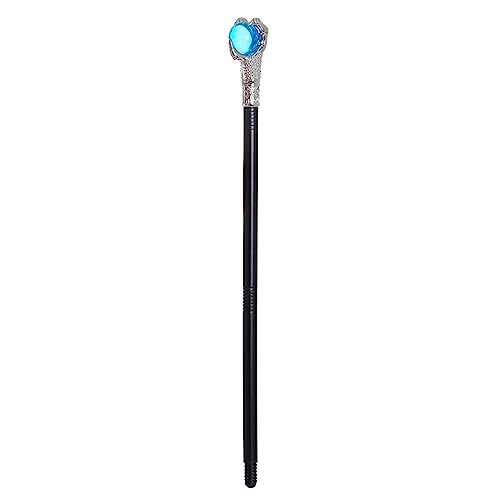 jerbro Böser Zauberer Zauberstab Zepter, Teufel Hexe Zepter Voodoo Stab für Halloween Cosplay Kostüm Karneval Mottoparty (Silber & Blau)