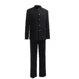 SBluuCosplay Japanische Schuluniform, Cosplay-Kostüm, schwarze Jacke und Hose, Größe L