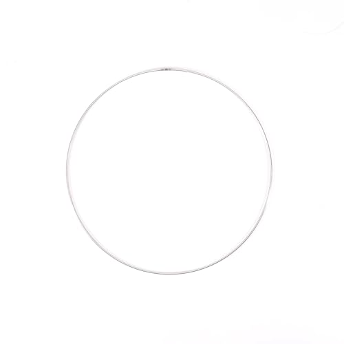 Vaessen Creative 21034 Metallring, Silber, Spannring Ø 35 cm aus 3 mm Metalldraht zum Traumfänger Basteln, Makramee Knoten, Mandala Häkeln sowie Gestalten weiterer Wanddeko und Fensterdeko, 35