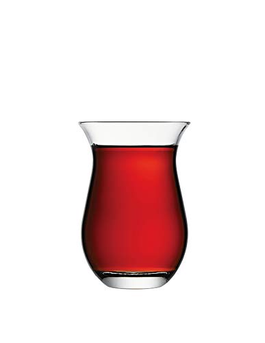 Pasabahce Grosse Türkische Teegläser, Orientalisches Teeglas, Galata 42611, 6 Stück, Transparent/Klar