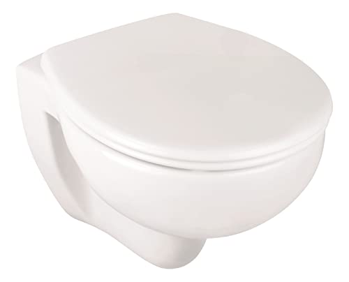 aquaSu® Wand WC-Set, Tiefspüler, Spülrandlose Toilette, Hängetoilette, Einfache Reinigung, weiß