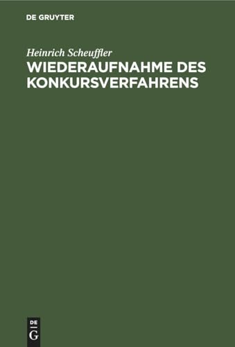 Wiederaufnahme des Konkursverfahrens