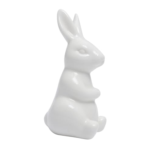 HAMPPLIES Keramik Kunsthandwerksartikel Fuchs Ornament Hasenstatuen Wohnzimmerdekor Tierkamindekorationen Schild Kaninchen Keramikfiguren Faultier Hasenornamente