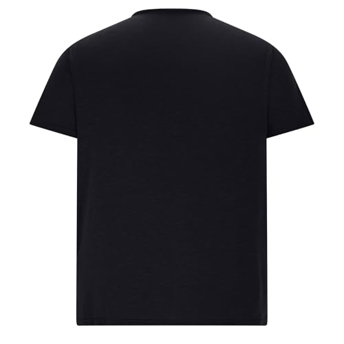 T-Shirts für Herren, Übergröße, kurzärmelig, V-Ausschnitt, lockere Passform, einfarbig, leicht, athletischer Pullover, weich, atmungsaktiv, Basic-Sommer-Tops, 001 x Schwarz, M