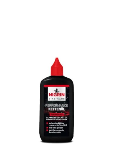 NIGRIN BIKE-CARE E-Bike-Kettenöl, 100 ml Flasche, Fahrradkettenöl, verringert Reibung, macht Fahrradketten leichtläufig