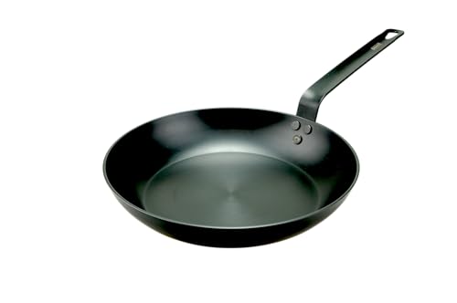 pasoli Carbonstahl-Bratpfanne, voreingebrannt, 28 cm Durchmesser, Schwarz