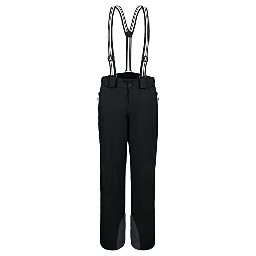 AOLI RAY Herren Skihose Snowboardhose Wasserdicht Gefüttert Trägerhose Wanderhose Schneehose Winddicht Winter Outdoorhose mit 4 Taschen Schwarz M