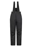 Mountain Warehouse Moon Skihose für Damen - Thermo-Schneehose, Outdoorhose für Damen, Verstellbarer Bund, mit abnehmbaren Hosenträgern, Skibekleidung, Weite Passform Schwarz Damengröße EU 40