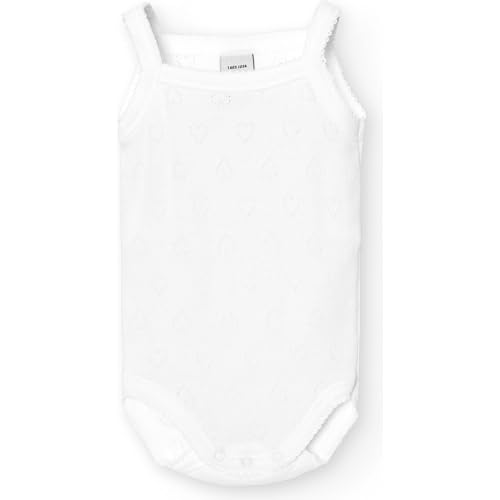 BABIDU Unisex Baby 1101 Body Tirante Fino Calado Corazones Taufbekleidung, Weiß (Blanco 1), 92