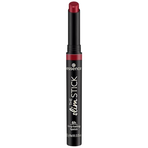 essence THE slim STICK, Lippenstift, Nr. 107, Rot, langanhaltend, pflegend, Expressergebnis, farbintensiv, matt, vegan, ohne Parfüm, ohne Alkohol, ohne Parabene, 1er Pack (1.7g)