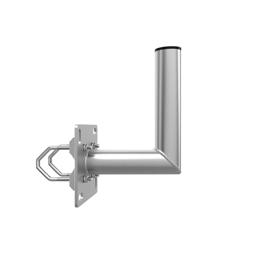 Premium X 18cm Balkon-Ausleger Aluminium Geländer Balkon-Halterung für Satelliten-Schüssel SAT-Antenne Wand-Halter mit Schellen