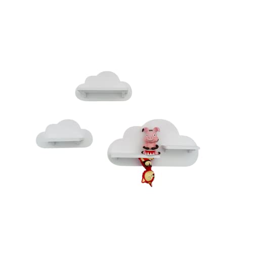 PsGreen 3er Wolken-Set Weiß passend/Kompatibel für Toniefiguren - Figuren halten auch Kopfüber