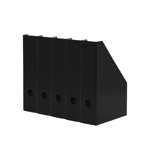 LANDRÉ Stehsammler A4, aus stabilem Karton, 7cm breit, schwarz, 5 Stück