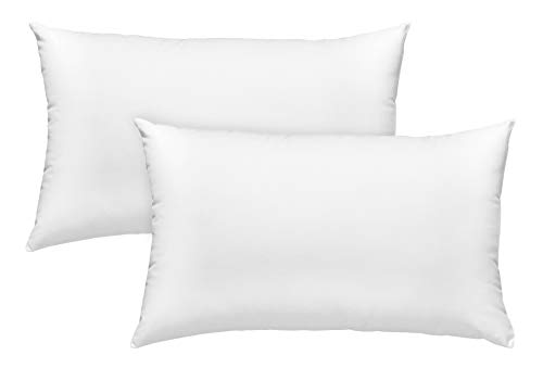 sleepling 2er Set Faserkissen, Doppelpack, Inlet Sofakissen, Zierkissen und Dekokissen, 30 x 50 cm, atmungsaktiv, waschbar 60 Grad, Ökotex, Made in EU, weiß