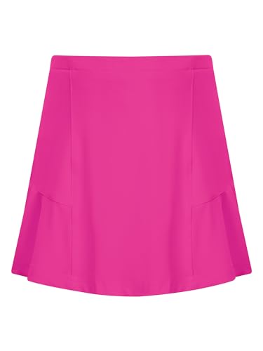 Miaeowve Mädchen Tennisrock mit Innenshorts Stretch Golf Skorts Plissierte Sportrock Kinder Hohe Taile Sommerrock a Linien Minirock Sportswear Hot Pink 146-152