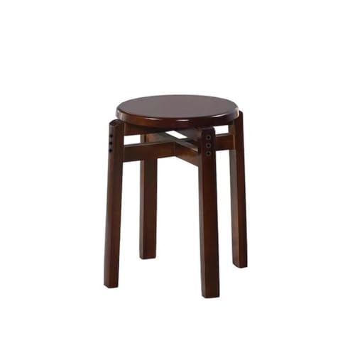 Esszimmerhocker aus Holz, massiver, runder und quadratischer Hocker für Zuhause und Büro, stapelbare Stühle im antiken Stil für Esstisch oder Restaurant