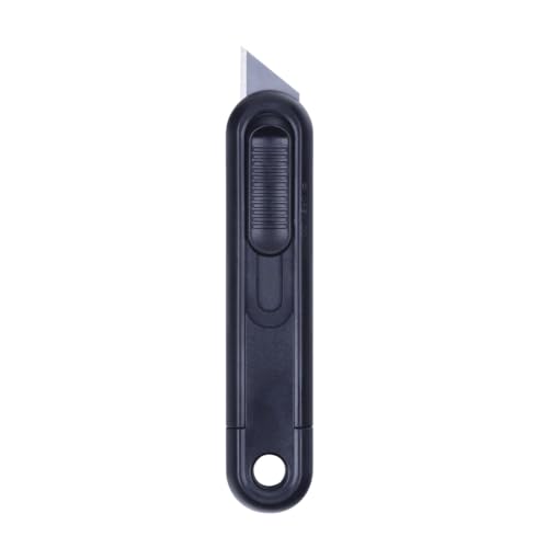 DONAU SAFETY Sicherheitsmesser Mit Klingeneinzug / 1 Stück/Schwarz/Folienschneider/Leicht Kunststoff/Austauschbare klinge/Cutter Paketöffner/Cuttermesser Messer