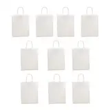 Baluue 10er-pack Kraftpapiertüten Wiederverwendbare Kraftpapier-handtaschen für Frische Lebensmittel Brot Getränke Snacks Zum Mitnehmen Vielseitig Einsetzbar Weiß