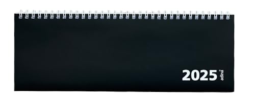 Adina Tischquerkalender 1 Woche auf 2 Seiten Kartondeckel Schreibtischkalender Tischkalender 30x10cm schwarz