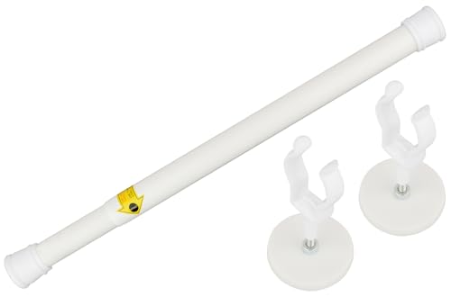 MUTUACTOR Magnetische Gardinenstangen, strapazierfähig, weiß, magnetische Türvorhangstangen für Metalltüren, 33 cm bis 66 cm, kein Bohren, rutschfeste Fenstervorhangstangen, verstellbare Y-Klemme,