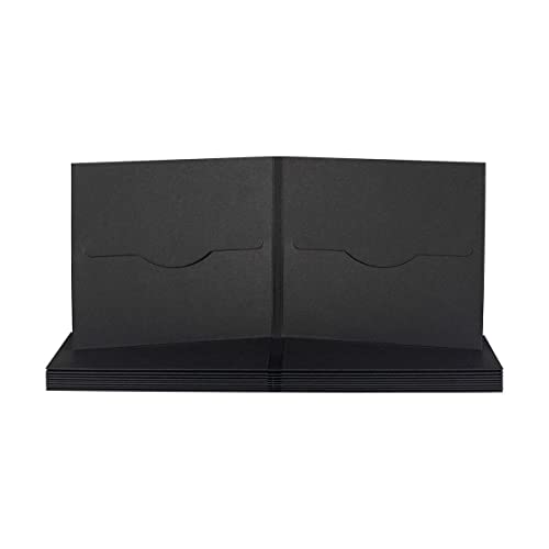 CD Hülle mit 2 Schlitzen, schwarz, Karton - 10er Pack