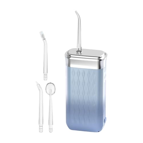 Munddusche – Pulsmodus verstellbar Zahngerät | Tank 200 ml leise, wasserdicht, verstellbar, mit 4 Düsen für die Zahnreinigung Erwachsene und Jugendliche