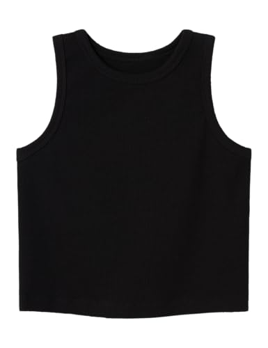 NAME IT Mädchen Nkfnakal Sl Crop Noos Tanktop, Schwarz, 116 EU