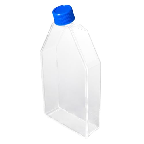 CryoKing 40 Stück Zellkulturflaschen, Zellkulturflaschen Polystyrol, Sterile Plastik Tissue Kultur Flasche mit Kappe, Schräger Hals, 175 Cm², 650ml Kapazität