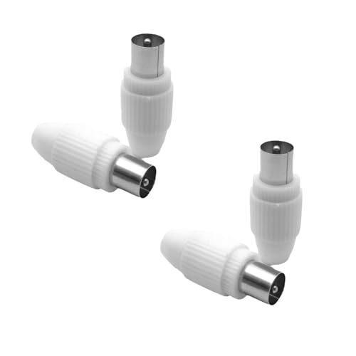 4 Stück Antennen Kabel Adapter, Koaxialkabel Verbinder, Antennenstecker, Adapter Antennen Kabel, Für Kabelfernsehen IEC TV Stecker Männlich & Weiblich DVB-C Radio Und DVB-T2 TV Antennen (Männlich Und