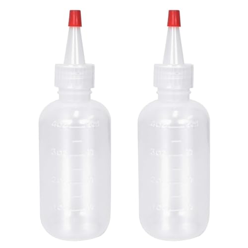 SGERUFZ 2pcs Applikator Flasche mit Spitze, Squeeze Flasche, Kunststoff Haarfärbeflaschen, Plastik Quetschflasche für Kleber, Malen, Basteln, Salon-Haarpflege