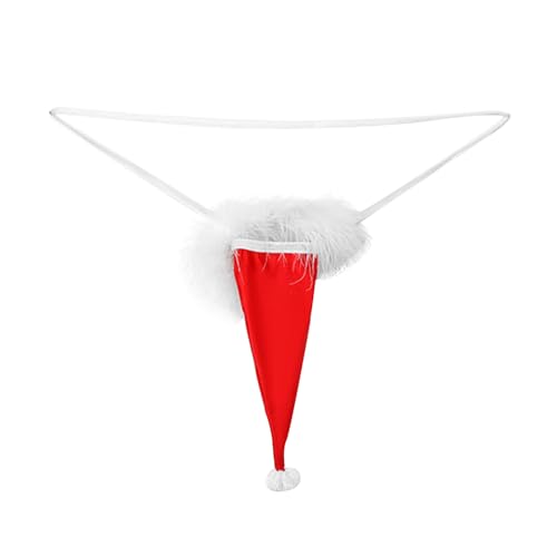 Mymyguoe Herren Weihnachten Tanga Beutel Penis Hülle Unterwäsche Lustige Dessous Bulge Pouch Sexy Santa Nikolaus Kostüm Reizwäsche Christmas Xmas Ouvert Lingerie Erotische Weihnachtskostüme