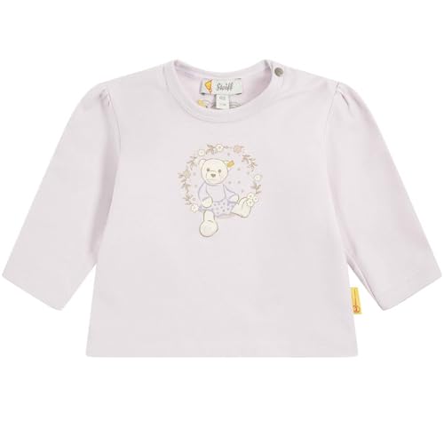 Steiff T-Shirt Langarm EU Größe 74 Orchid Hush, Mädchen Langarm-Sweatshirt, Longsleeve für Kinder, Pullover langärmelig, Babyoberteil, ideales Basic Shirt, bequem und weich, waschmaschinenfest