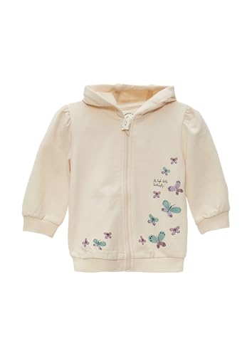 s.Oliver Baby 2149901 Sweatjacke mit Glitzerprint, 0805 Weiß, 92