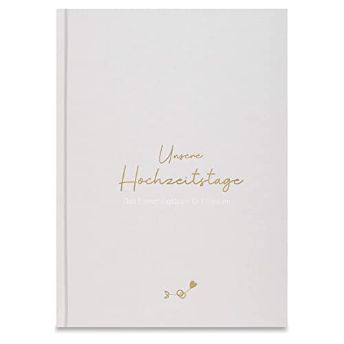 LEAF & GOLD® Hochzeitstag Tagebuch I Hochzeitsgeschenk I Buch zur Hochzeit I Geschenk für die Ehe I Hochzeitstag Geschenke I Valentinstag