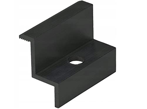 NAKA 1x Endklemme PV Solarpanelen Schwarz | Photovoltaik Randklemme Montageschiene Zubehör für Modulhöhe 40 mm | Solarmodul Klemme zur Montage von Aluminiumprofilen 50 mm