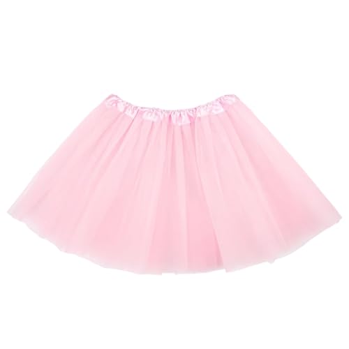 LILELIG Tüllrock Rosa,3 Etagen Tüllrock Pink,Tütü Pink,Kurz Rockabilly Ballett Petticoat,Tüllrock Pink Damen,Geeignet für 50er-Jahre-Party,Abend,Karneval Kostüm Cosplay Tanz,für Mädchen