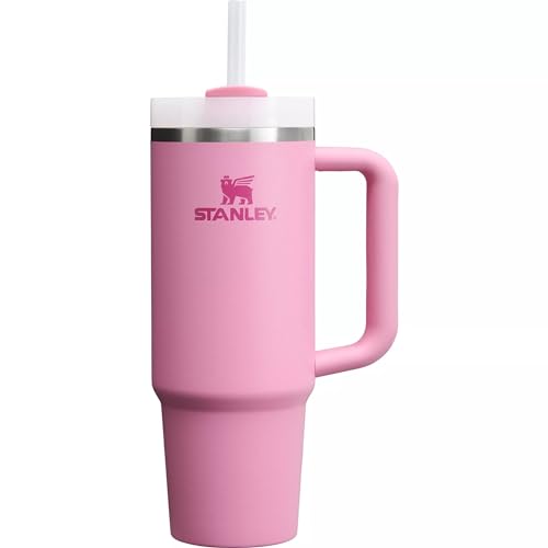 STANLEY Quencher H2.0 FlowState-Trinkbecher, vakuumisoliert, aus Edelstahl, mit Deckel und Trinkhalm, für Wasser, Eistee oder Kaffee, Dunkelviolett (Peony), 1183 ml