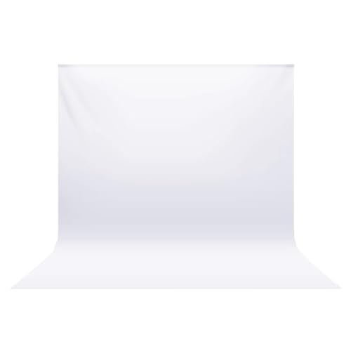 Fotohintergrund Weiß 3x3 m, Bonvvie Faltbare Fotografie Hintergrund Musselin Hintergrund für Photo Video Studio, Fernsehen, Zoom, YouTube, Online-Meetings