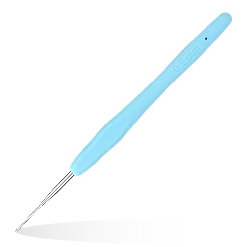 Benlay 0.5mm Häkelnadeln Zum Häkeln Und Stricken, Ergonomische Häkelnadeln Mit Weichen Griffen Für Arthritische Hände, Leichtes Und Bequemes Häkelwerkzeug, Häkelwerkzeug Für Strickanfänger