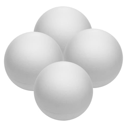 HOMSFOU 4 Stück Hohlkugel aus Schaumstoff würfelunterlage weihnachtadeko Party Decoration Bastelschaum Polystyrol Schaumperlen Party DIY projekte Modelle Hochzeitsschaumkugeln Folge Weiß
