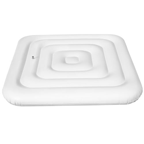 Obelunrp Aufblasbare Whirlpool-Abdeckung Square-48 in Abdeckung Energieeinsparung Deckel für runde Hot Tub- Faltbare schützende Regen Überlauf Abdeckung für Outdoor aufblasbare Hot Tubs