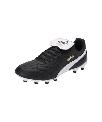 PUMA Unisex King Top Fg/Ag Fußballschuhe, Puma Black Puma White Puma Gold, 45 EU