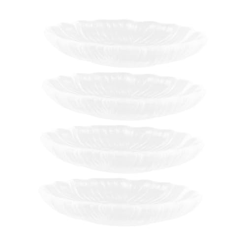 MAGICLULU 4 Stück Untertasse Snackteller glasplatte Glasgeschirr Glaswaren küchendekoration Teeteller Salatteller aus Glas Teetassen-Tablett Teebeutelschale Transparent Wiederverwendbar