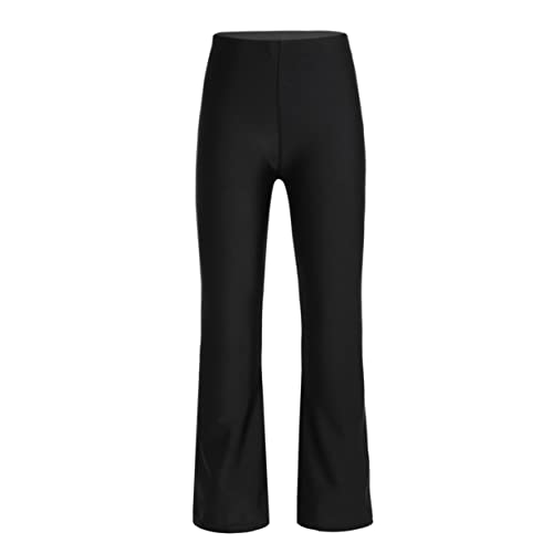 Freebily Kinder Jungen Mädchen Tanzhose Jazz Hose Schlaghose Glockenhose Standard Latein Hose Basic Hose Dancewear Festzug Tanzkleidung Schwarz B 152/12 Jahre