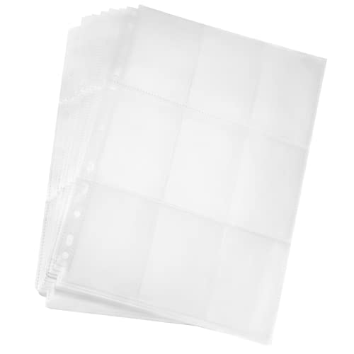 Carehabi - 540 Pockets Sammelkarten Hüllen, 30 Seiten Pro 18-Pockets Leere Sammelmappe Doppelseitige Kartenhüllen, 11 Löcher, Transparent Sammelkartenzubehör, 29 x 21 cm,Durchsichtig