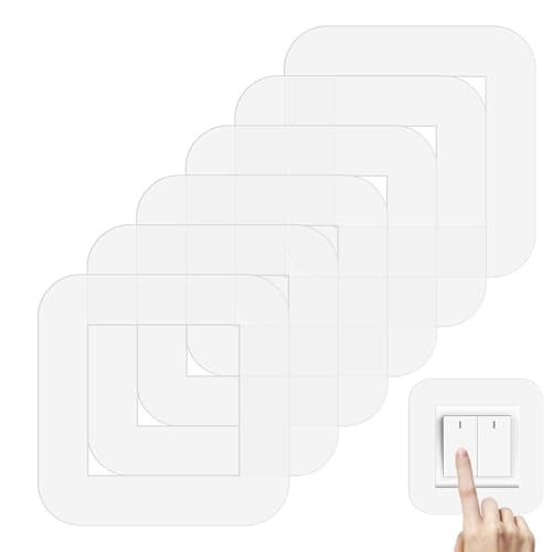 6 Schalter Schutz Transparent für Wand,Schalter Schutzrahmen Schutzabdeckung,Tapetenschutz Schalter für 1-fach Steckdose und schalter Schutzfolie Schalter