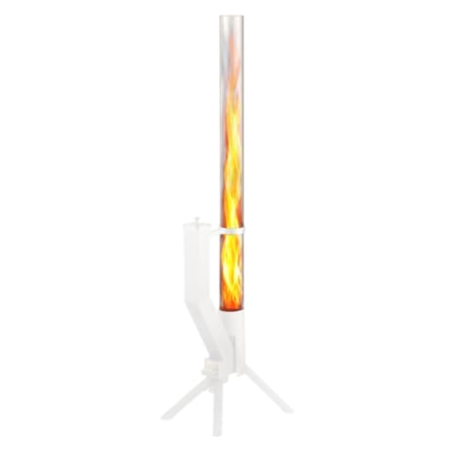 GARDENFLARE Feuerrohr Glasrohr - Glas Ersatzteil für Deine Feuersäule, Pelletfackel, Heizstrahler Outdoor - Glaszylinder ohne Boden - feuerfeste Glasröhre für Terrassenstrahler, Heizpilz (100 cm)