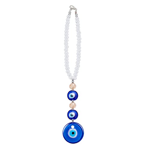 WEBEEDY Evil Eye Auto Hängedeko, Hängende Türkei Blaue Böse-Augen-Perlen, Evil Blue Eye Charms Zum Schutz, Perlenzubehör Zum Aufhängen Für Rückspiegel, Balkon, Fenster, Wohnkultur(21 cm)